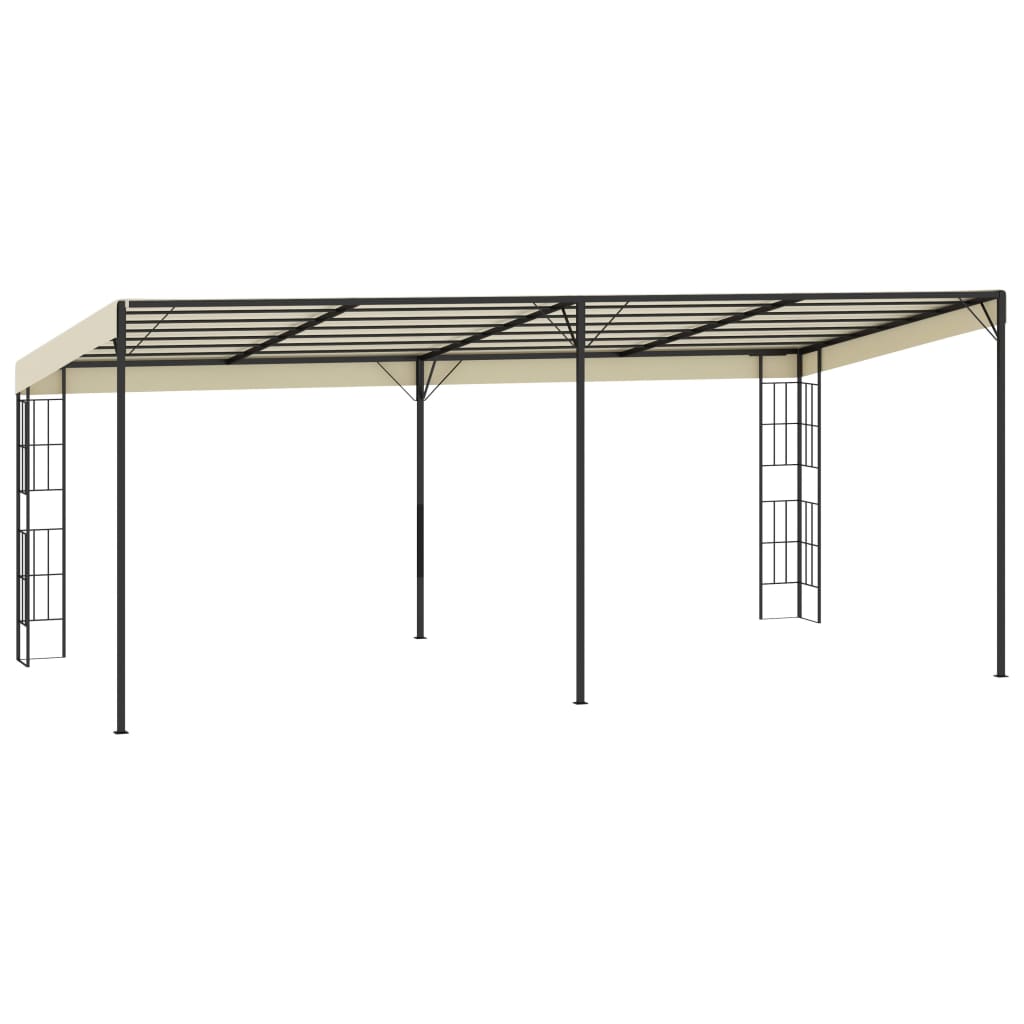 vidaXL Altana przyścienna, 3x6 m, kremowa, tkanina
