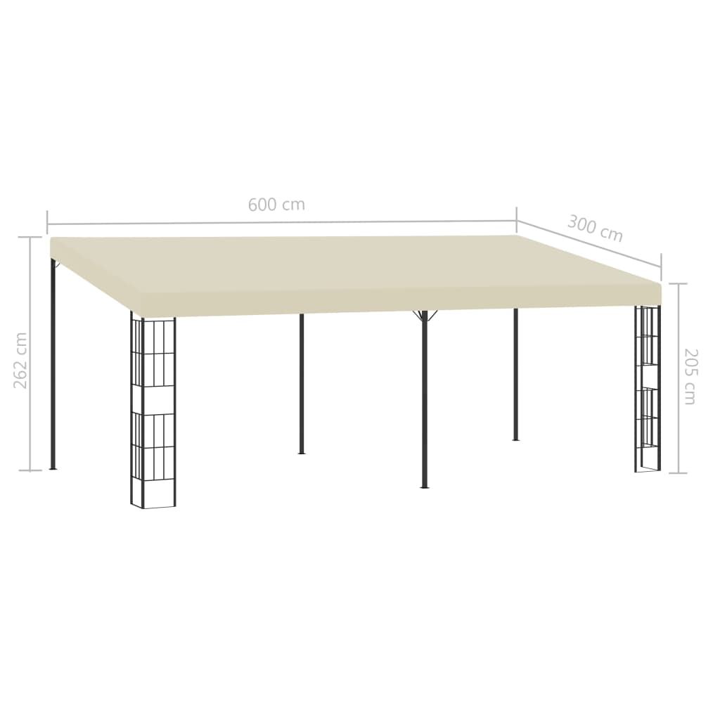 vidaXL Altana przyścienna, 3x6 m, kremowa, tkanina