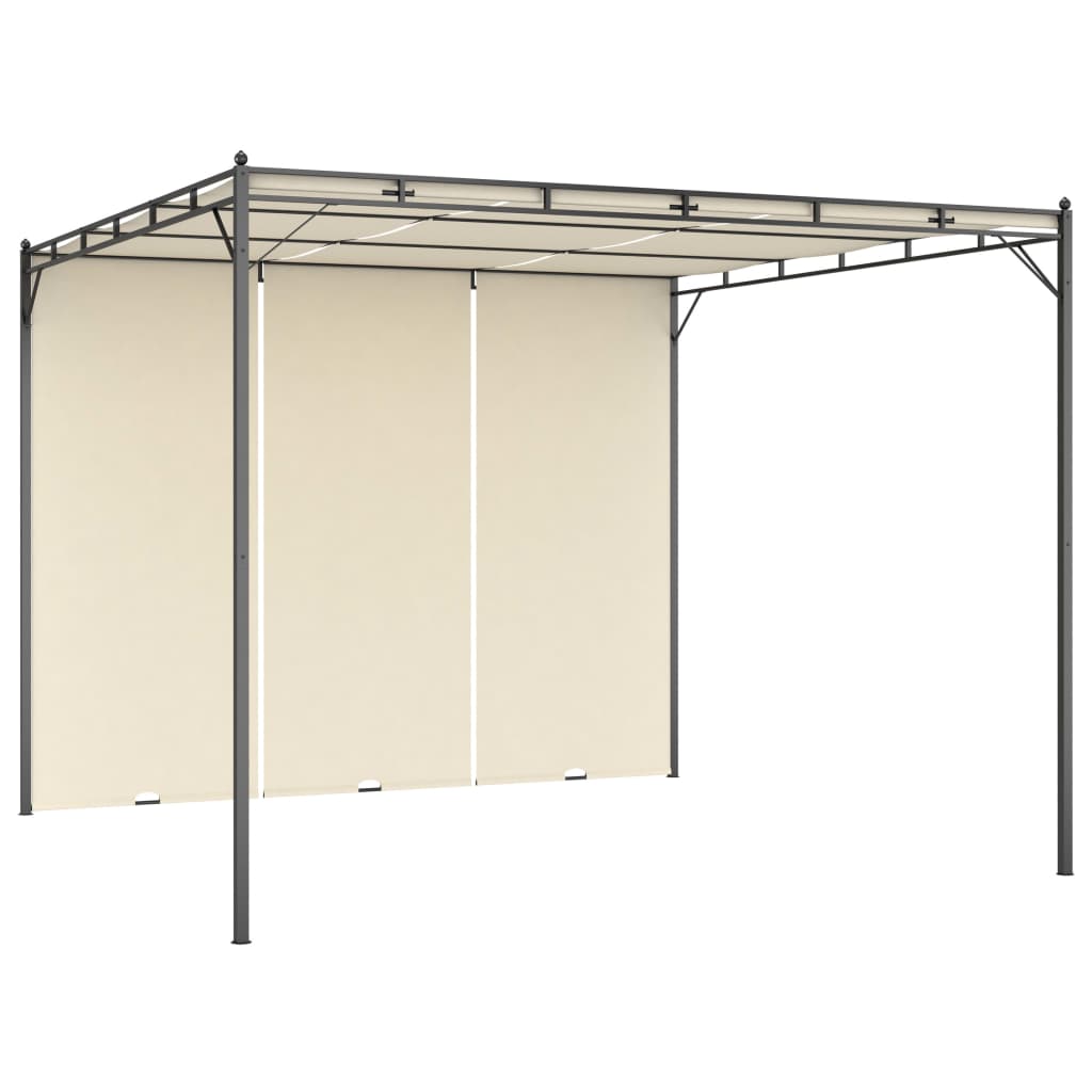 vidaXL Altana ogrodowa z zasłoną boczną, 3 x 3 x 2,25 m, kremowa