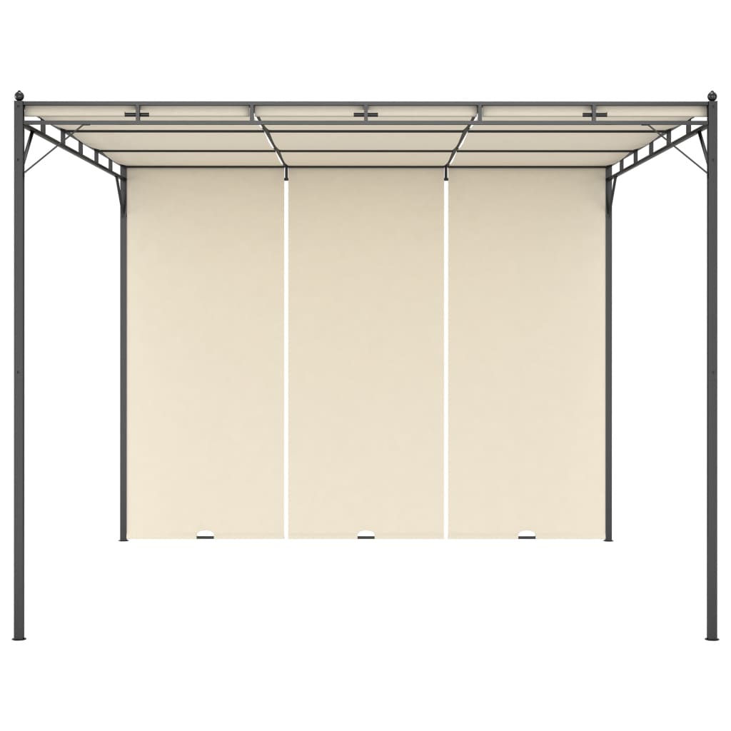 vidaXL Altana ogrodowa z zasłoną boczną, 3 x 3 x 2,25 m, kremowa