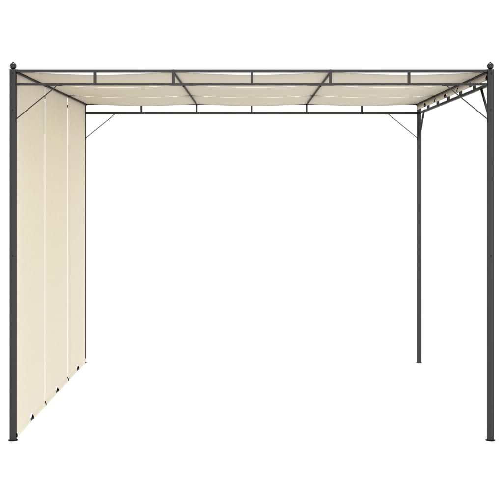 vidaXL Altana ogrodowa z zasłoną boczną, 3 x 3 x 2,25 m, kremowa