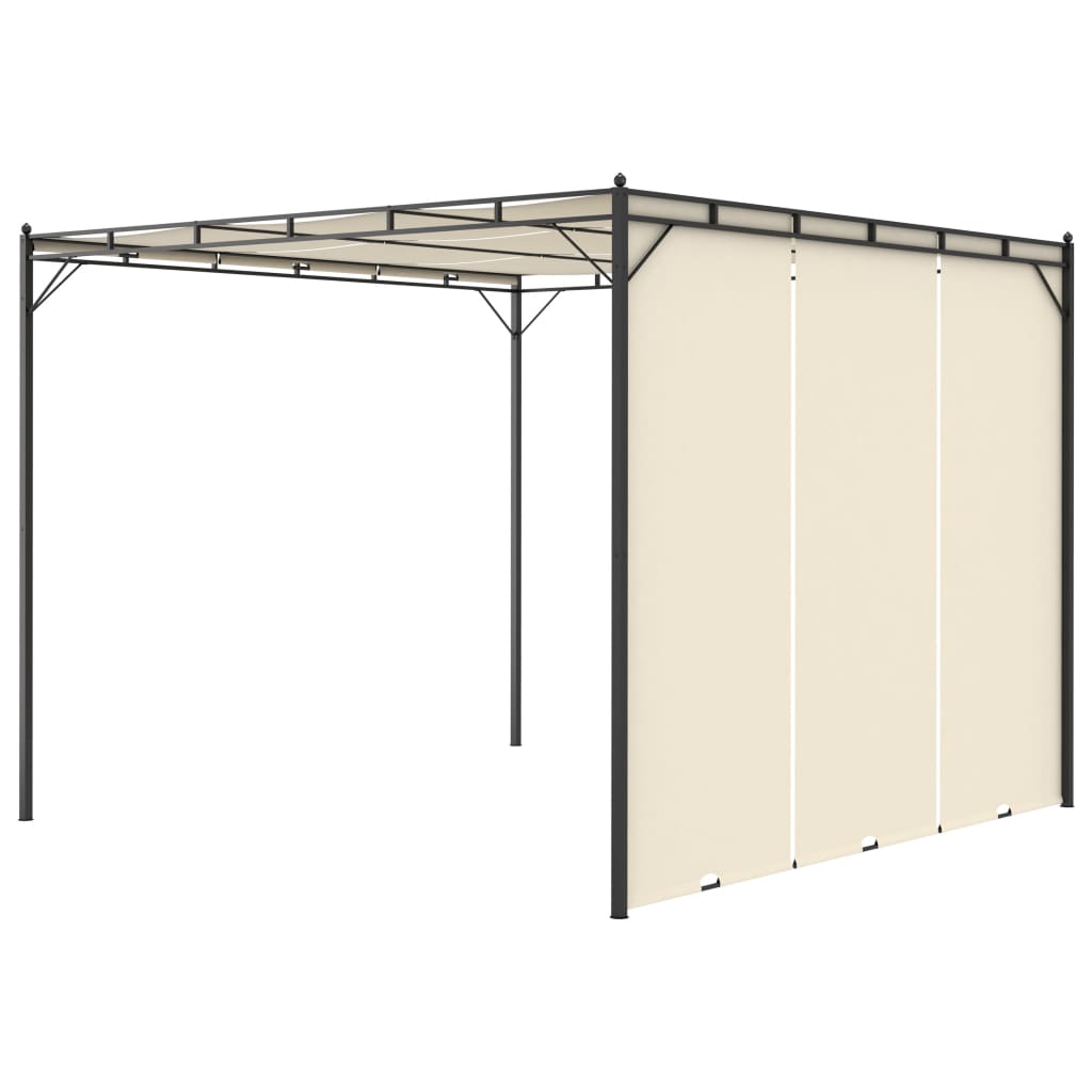 vidaXL Altana ogrodowa z zasłoną boczną, 3 x 3 x 2,25 m, kremowa