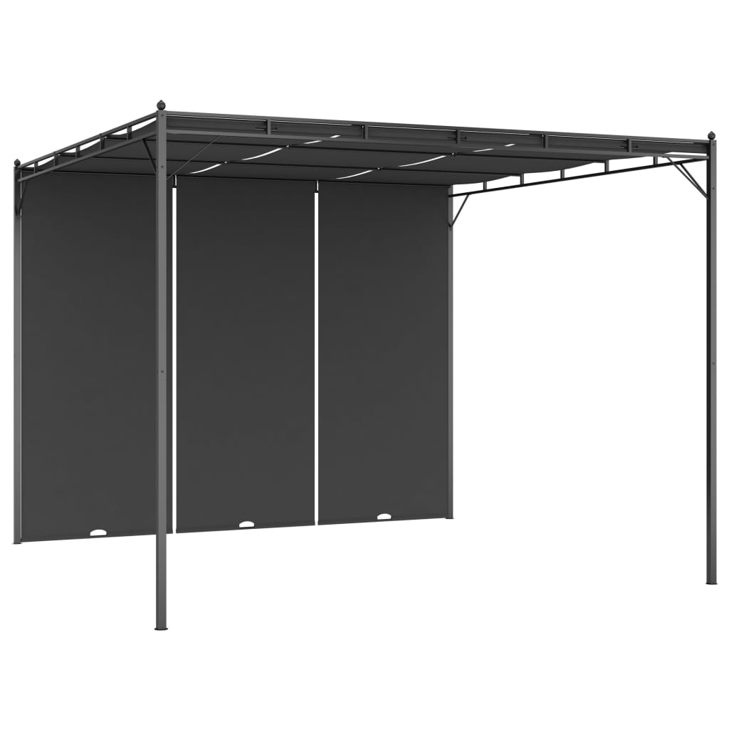 vidaXL Altana ogrodowa z zasłoną boczną, 3 x 3 x 2,25 m, antracytowa