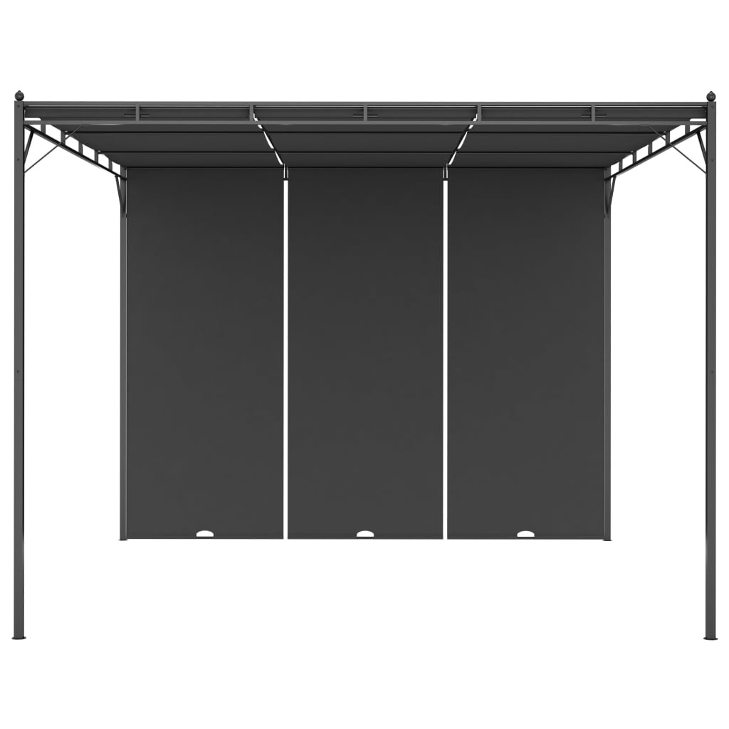 vidaXL Altana ogrodowa z zasłoną boczną, 3 x 3 x 2,25 m, antracytowa