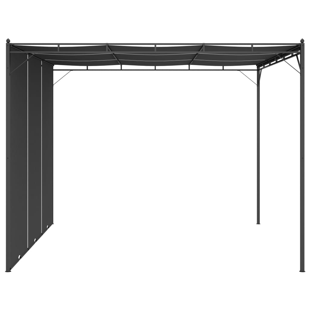 vidaXL Altana ogrodowa z zasłoną boczną, 3 x 3 x 2,25 m, antracytowa