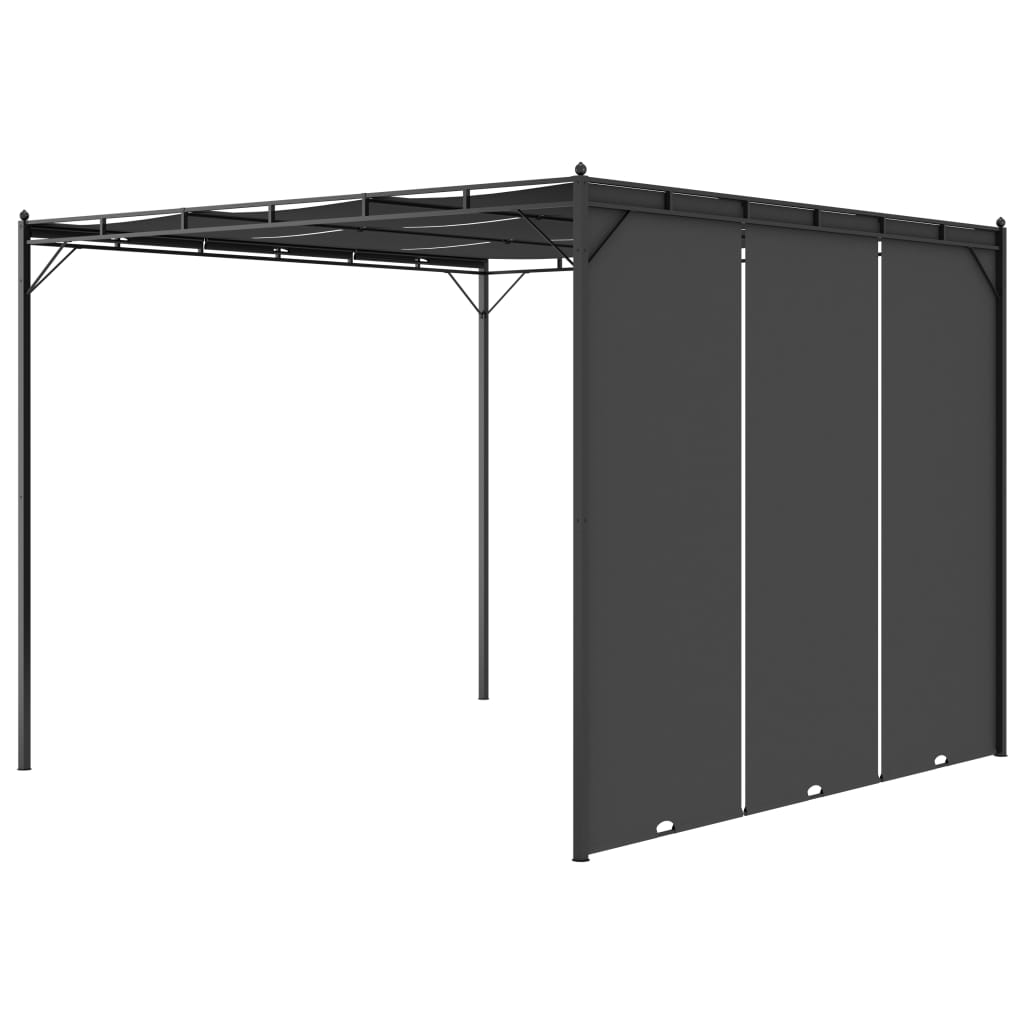 vidaXL Altana ogrodowa z zasłoną boczną, 3 x 3 x 2,25 m, antracytowa
