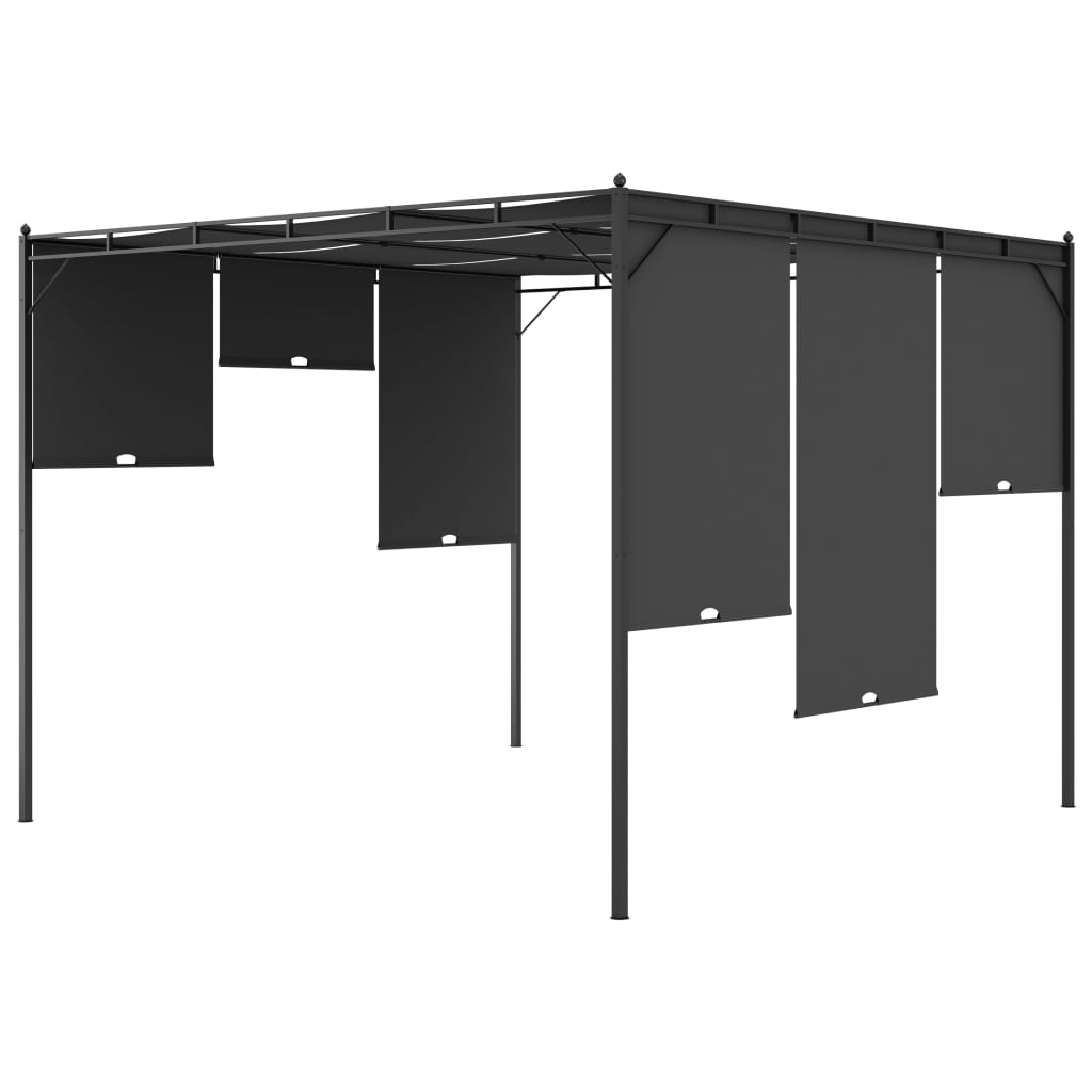 vidaXL Altana ogrodowa z zasłoną boczną, 3 x 3 x 2,25 m, antracytowa