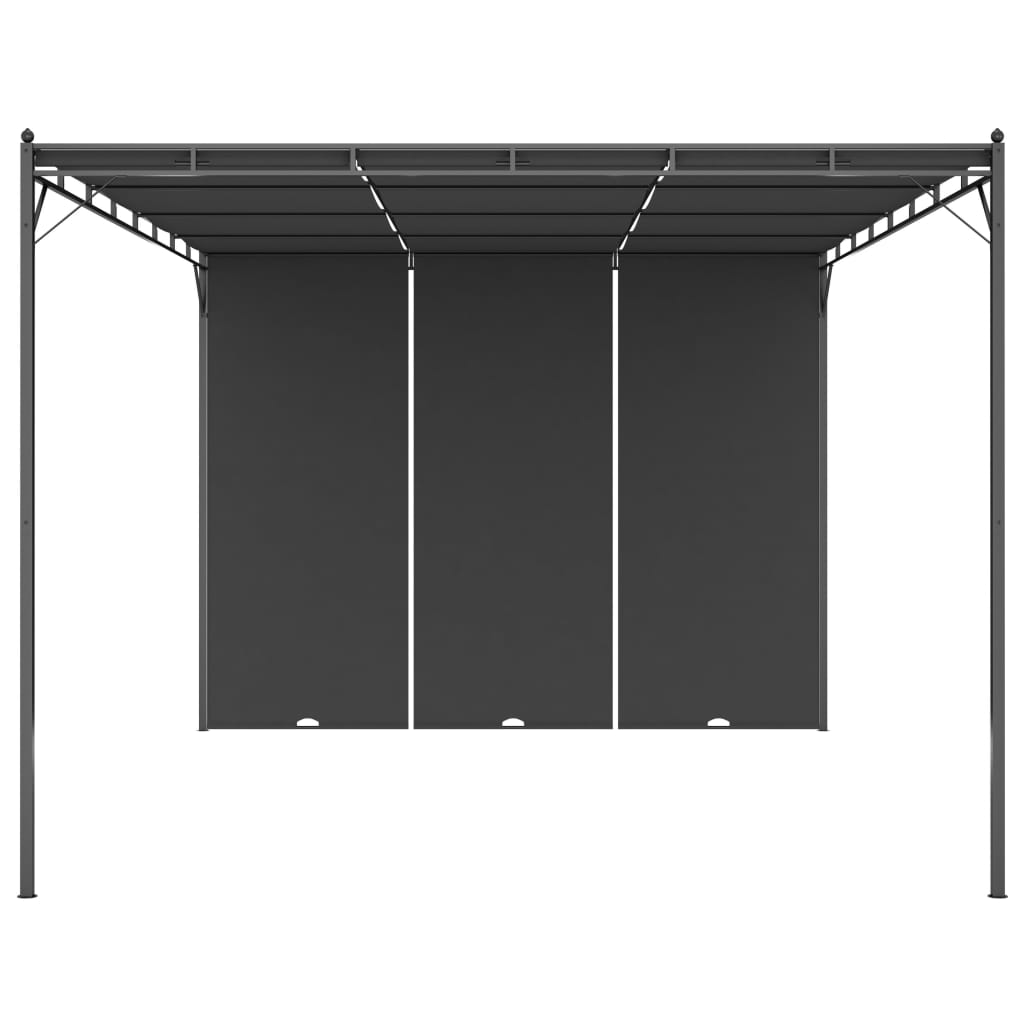 vidaXL Altana ogrodowa z zasłoną boczną, 4 x 3 x 2,25 m, antracytowa