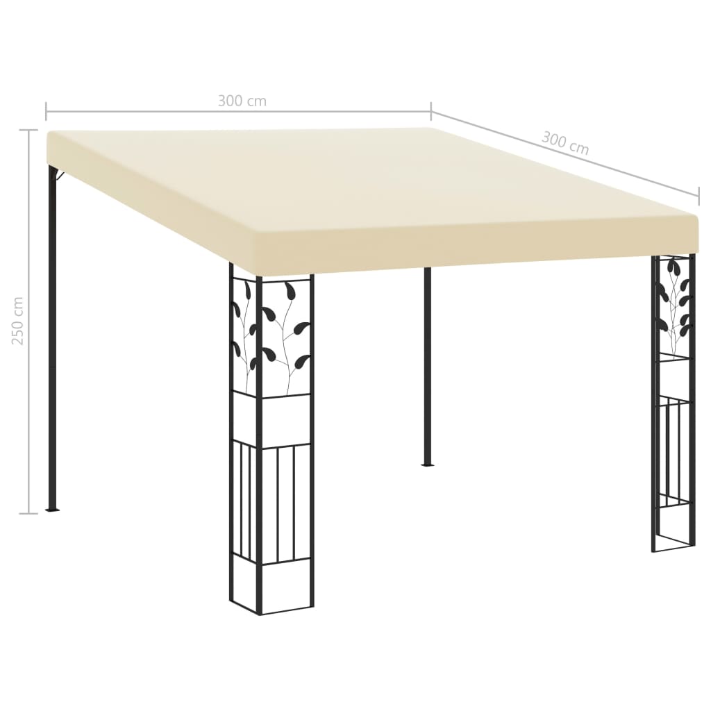 vidaXL Altana przyścienna, 3 x 3 x 2,5 m, kremowa