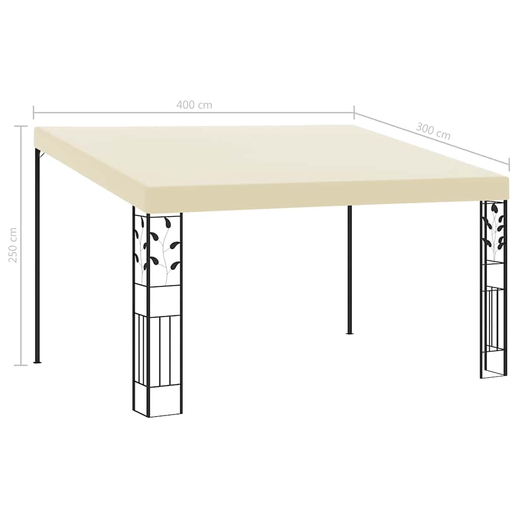 vidaXL Altana przyścienna, 4 x 3 x 2,5 m, kremowa
