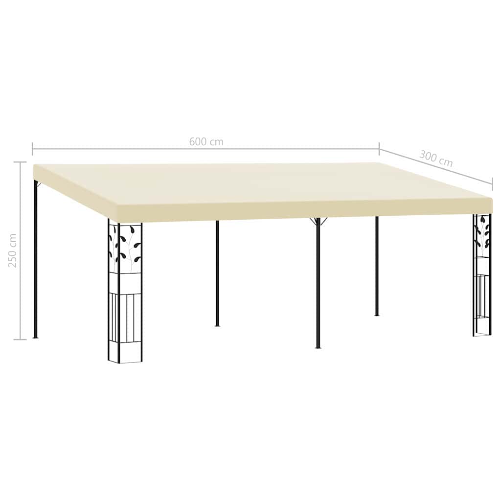 vidaXL Altana przyścienna, 6 x 3 x 2,5 m, kremowa