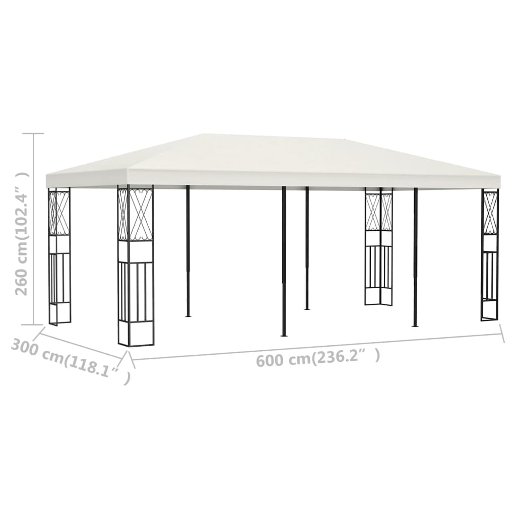 vidaXL Altana, 3 x 6 m, kremowa, tkanina