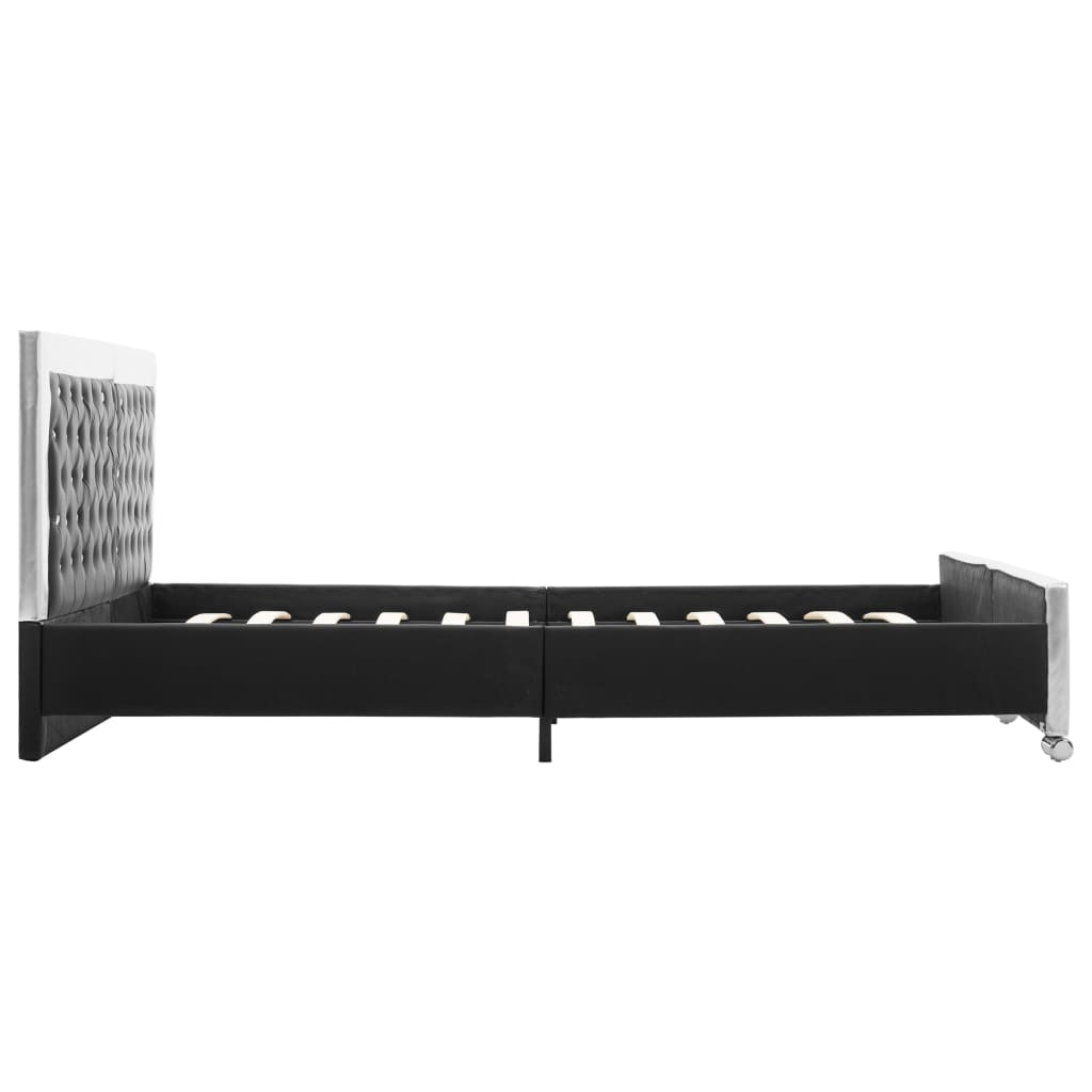vidaXL Rama łóżka, czarna, sztuczna skóra, 180 x 200 cm