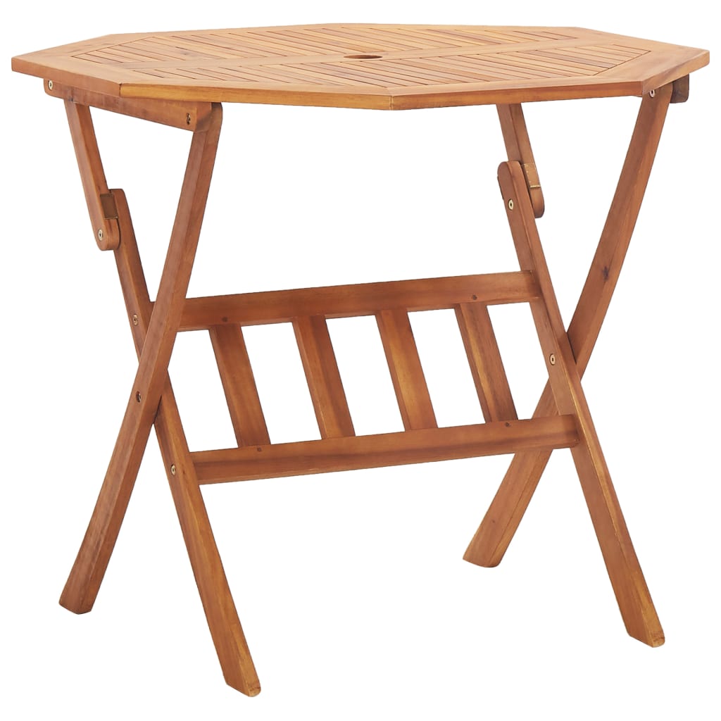 vidaXL Składany stół ogrodowy, 90x75 cm, lite drewno akacjowe