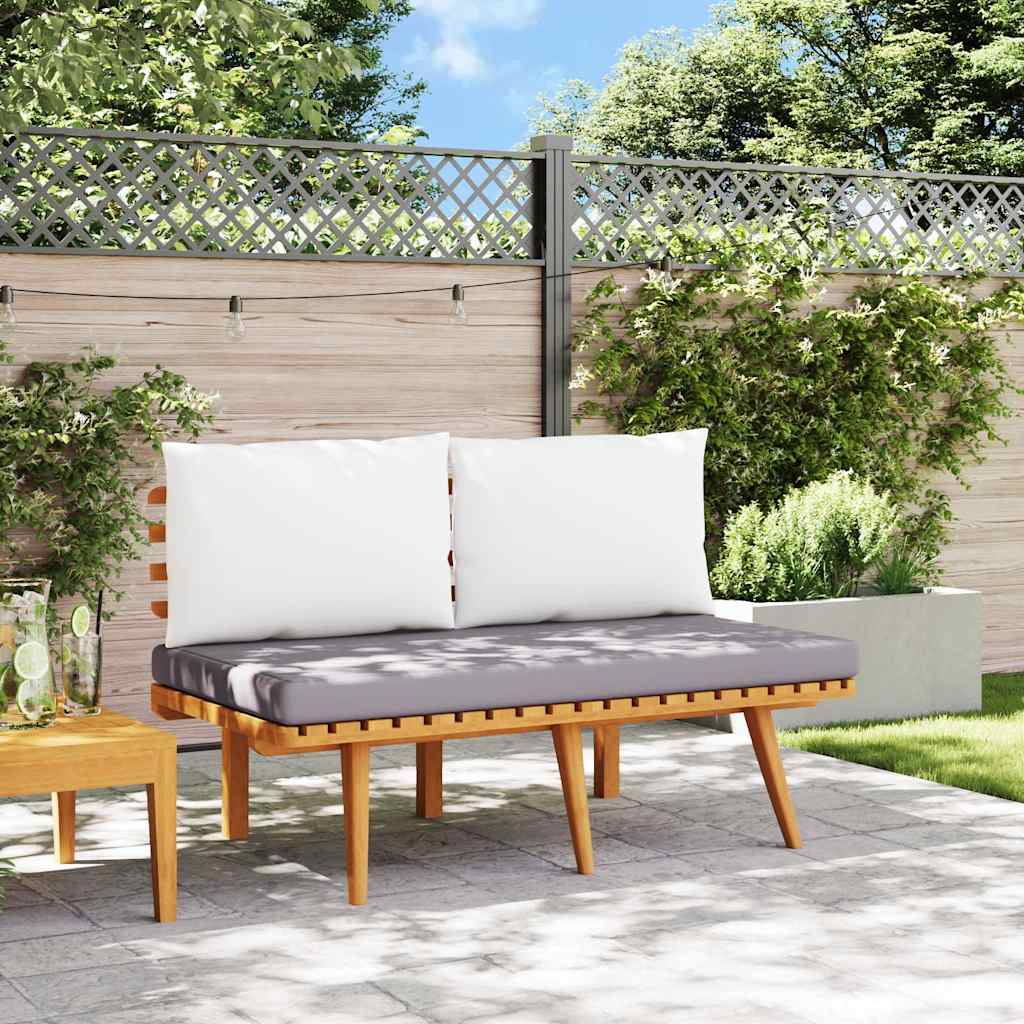 vidaXL Ławka ogrodowa z poduszkami, 115 cm, lite drewno akacjowe
