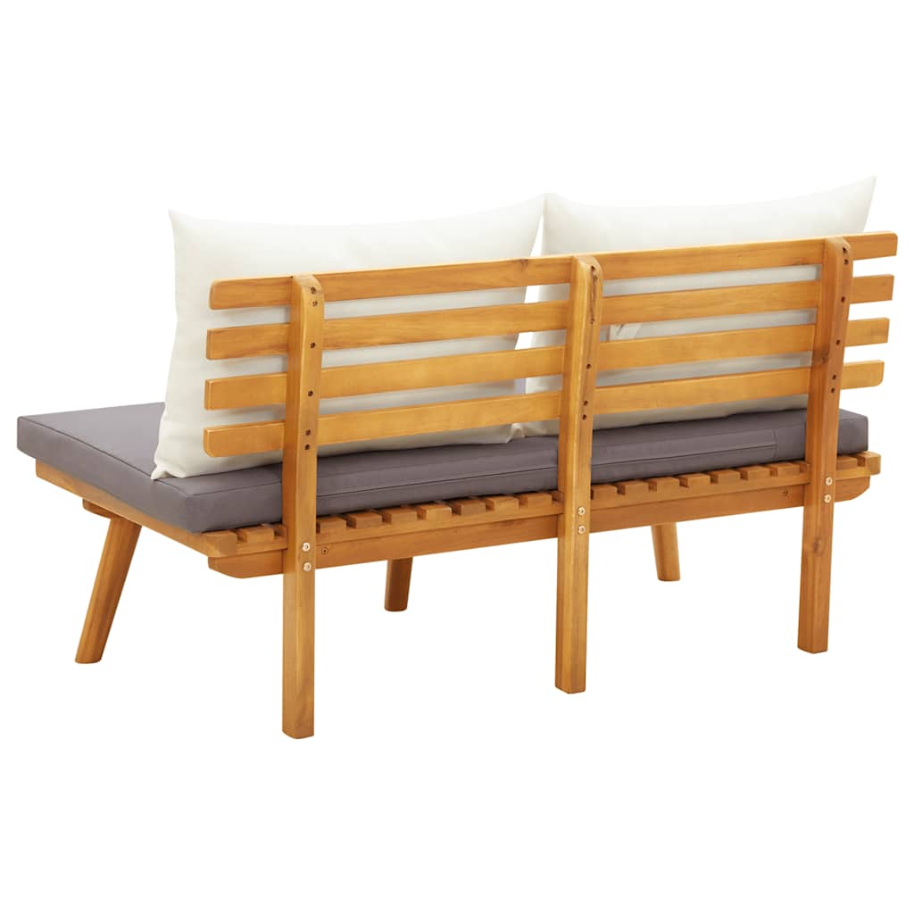 vidaXL Ławka ogrodowa z poduszkami, 115 cm, lite drewno akacjowe