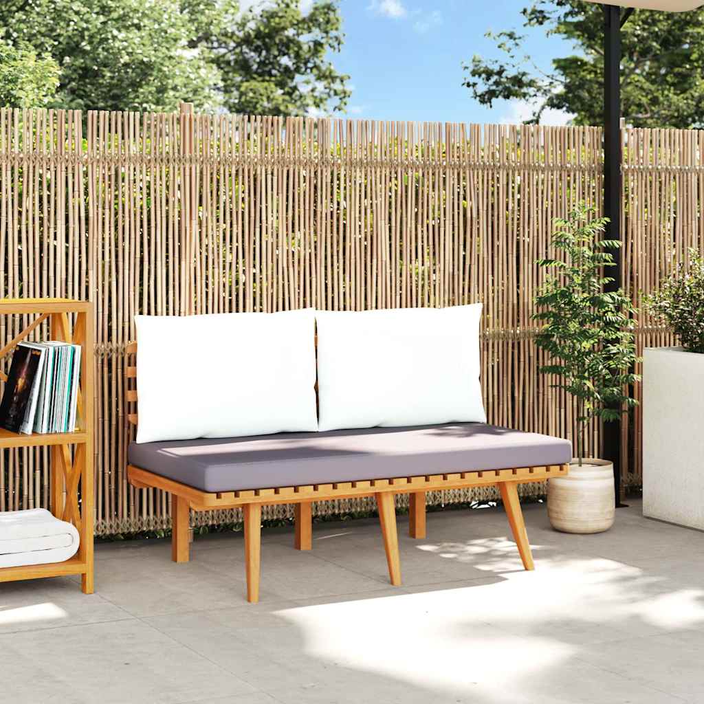 vidaXL Ławka ogrodowa z poduszkami, 115 cm, lite drewno akacjowe