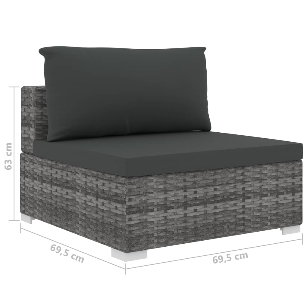 vidaXL 10-cz. ogrodowy zestaw wypoczynkowy, poduszki, rattan PE, szary