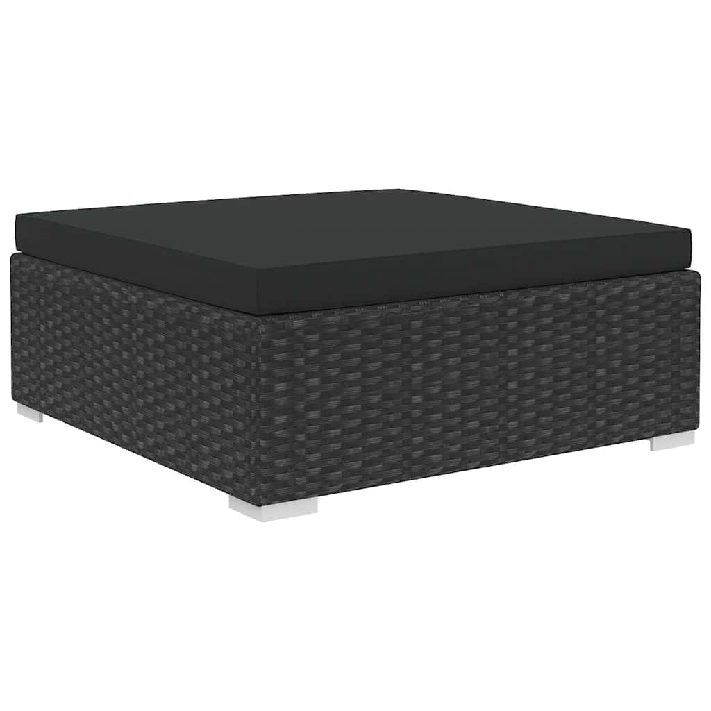 vidaXL 8-cz. zestaw wypoczynkowy do ogrodu, poduszki, rattan PE czarny