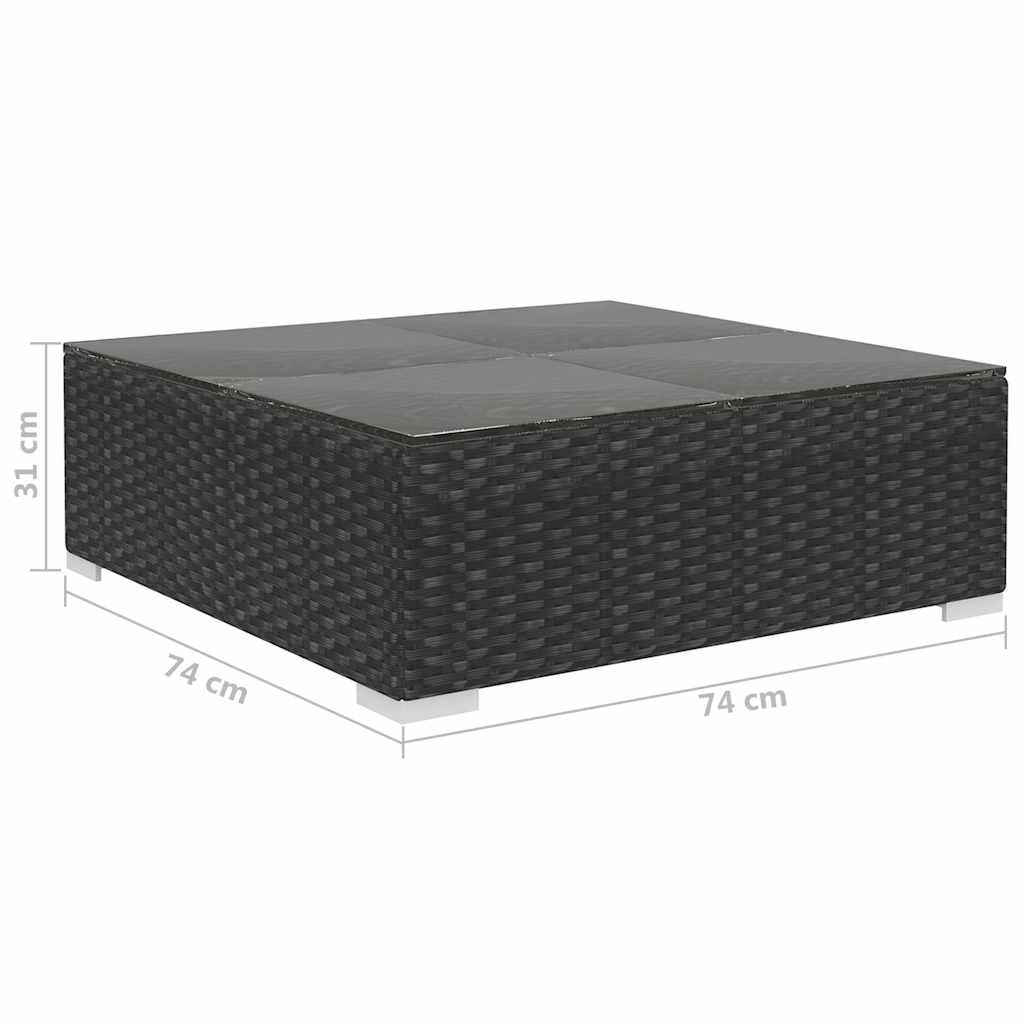 vidaXL 8-cz. zestaw wypoczynkowy do ogrodu, poduszki, rattan PE czarny