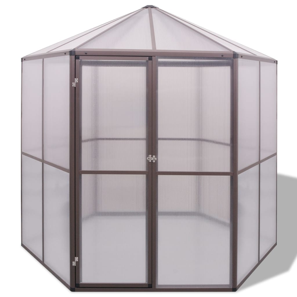 vidaXL Szklarnia, aluminium, 240 x 211 x 232 cm