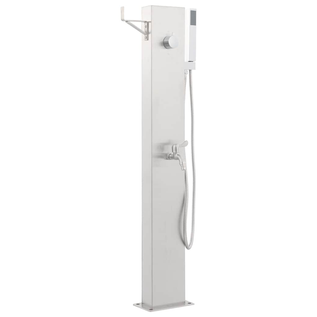 vidaXL Panel prysznicowy ogrodowy, 110 cm, stal nierdzewna