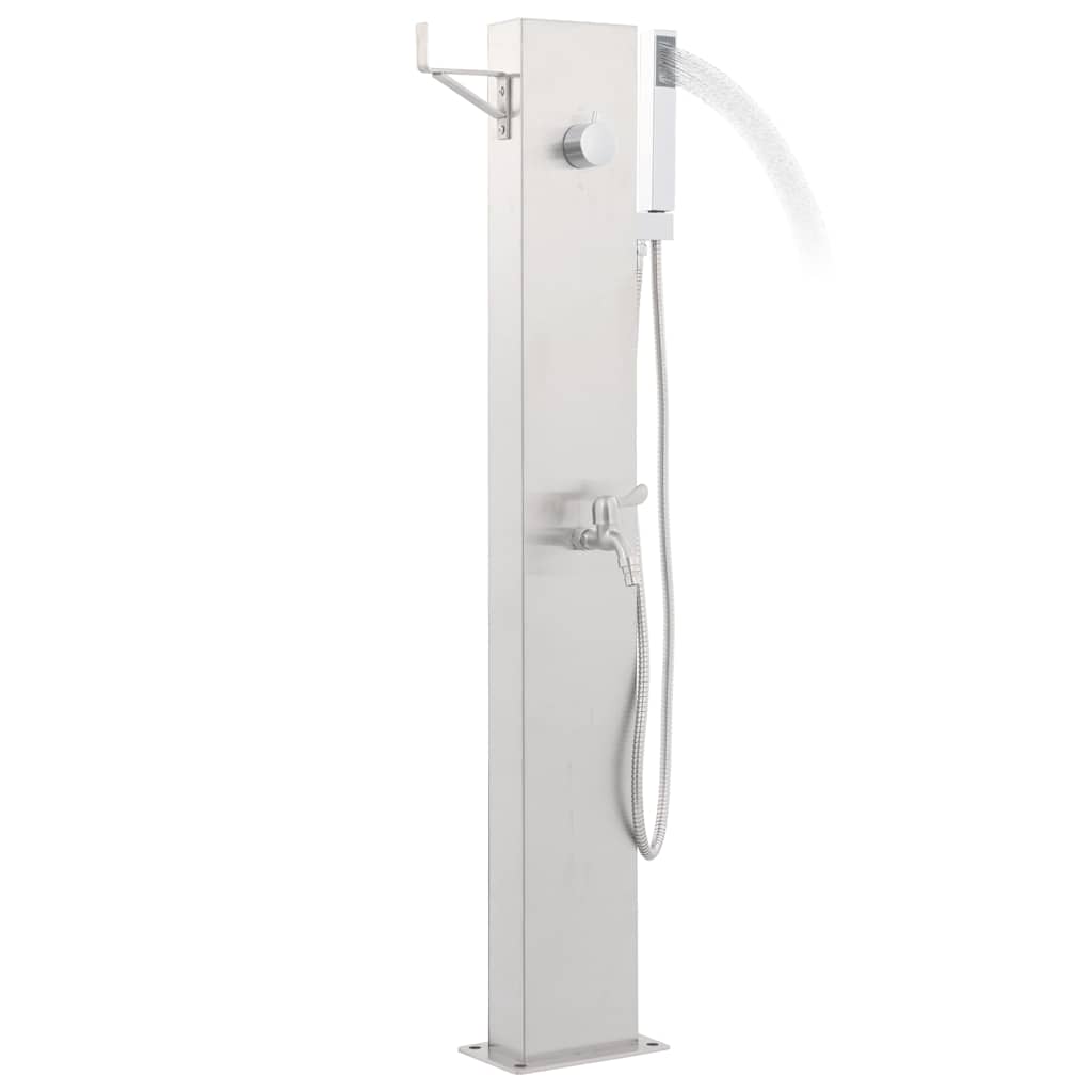 vidaXL Panel prysznicowy ogrodowy, 110 cm, stal nierdzewna