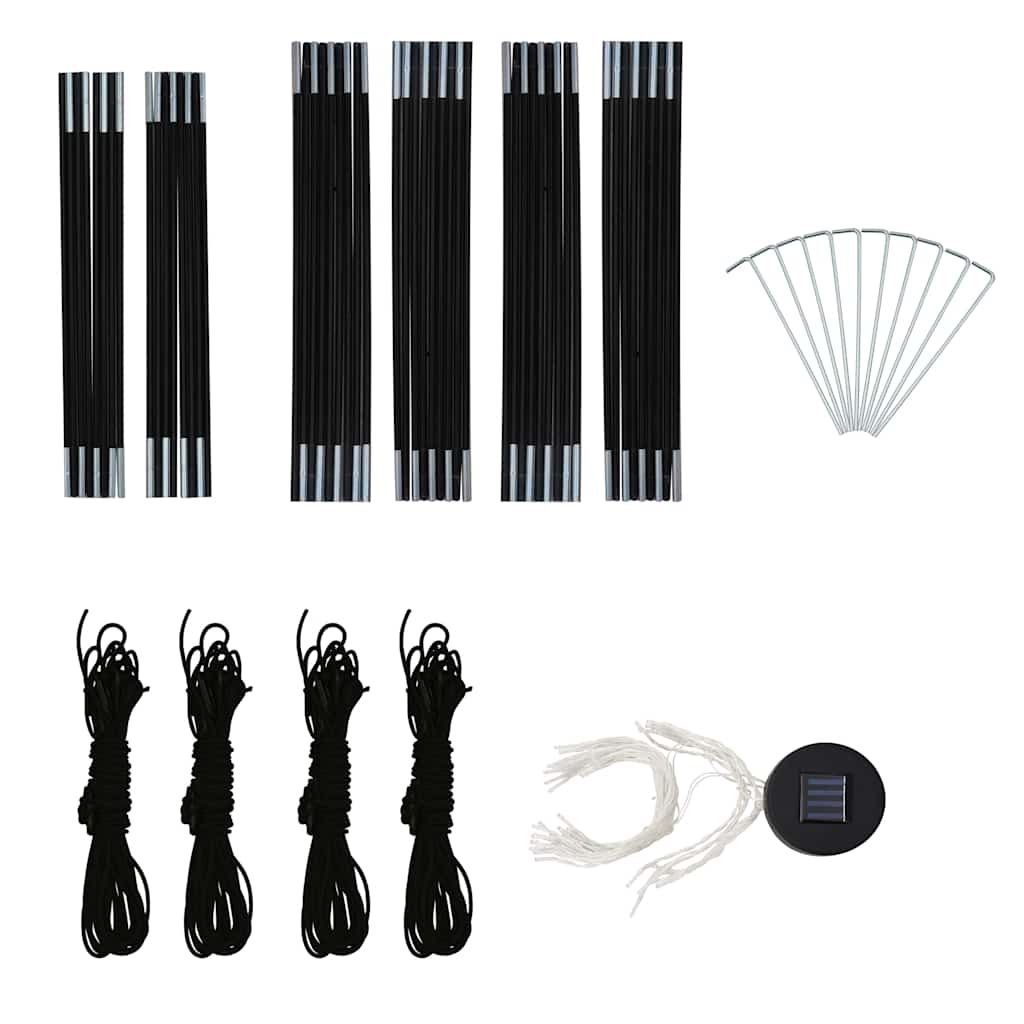 vidaXL Namiot imprezowy z LED i 4 ściankami, 3,6x3,6x2,3 m, niebieski