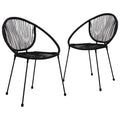 vidaXL Krzesła ogrodowe, 2 szt., rattan PVC, czarne