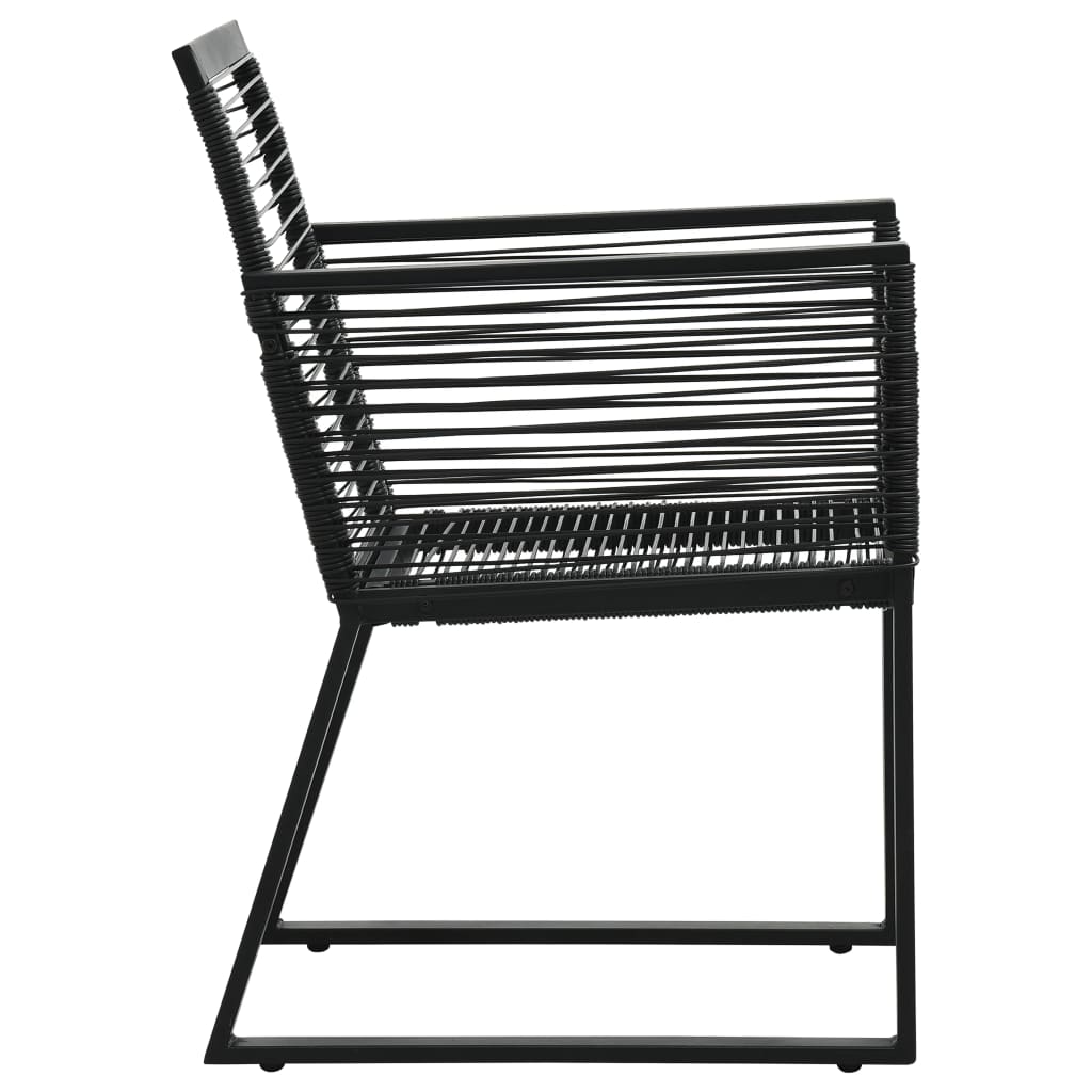 vidaXL Krzesła ogrodowe, 2 szt., czarne, rattan PVC