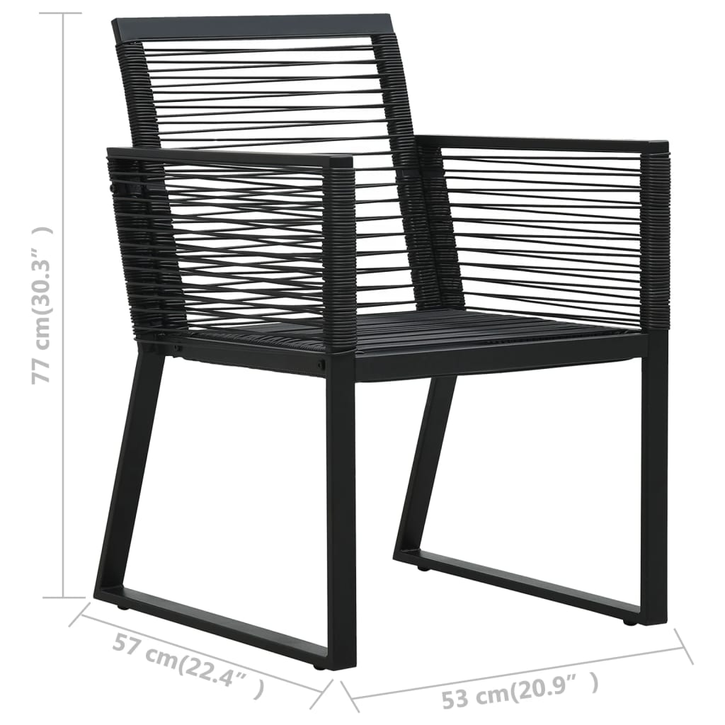 vidaXL Krzesła ogrodowe, 2 szt., czarne, rattan PVC