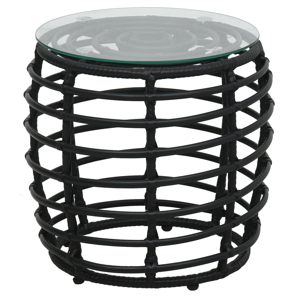 vidaXL 3-cz. zestaw mebli bistro, rattan PE, czarny
