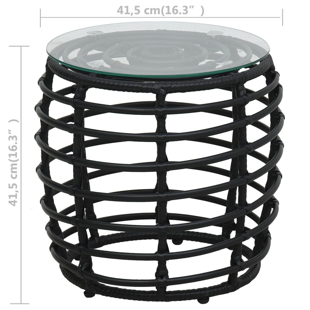 vidaXL 3-cz. zestaw mebli bistro, rattan PE, czarny