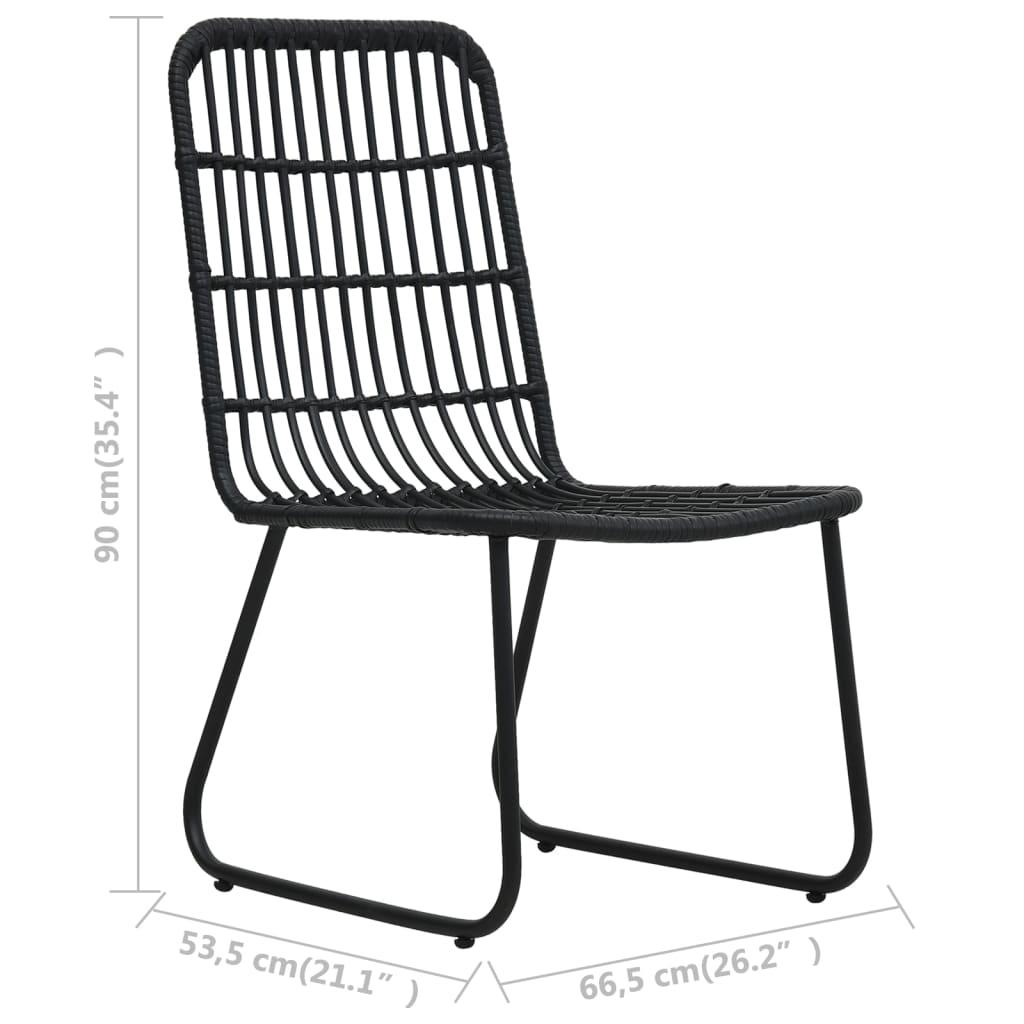 vidaXL 3-cz. zestaw mebli bistro, rattan PE, czarny