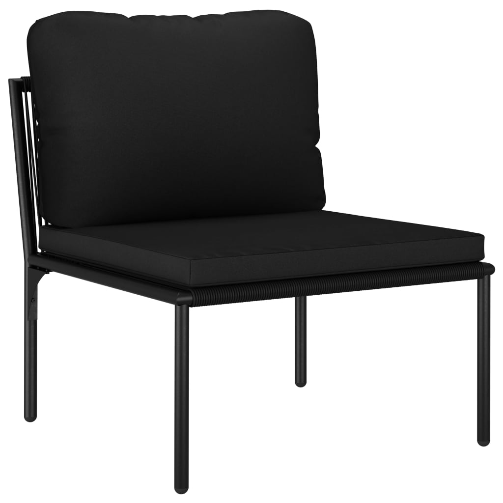 vidaXL 6-cz. zestaw wypoczynkowy do ogrodu, z poduszkami, PVC, czarny