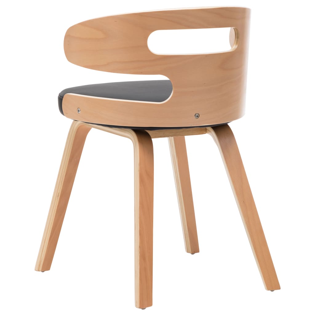 vidaXL Krzesła do jadalni, 4 szt., czarne, gięte drewno i ekoskóra