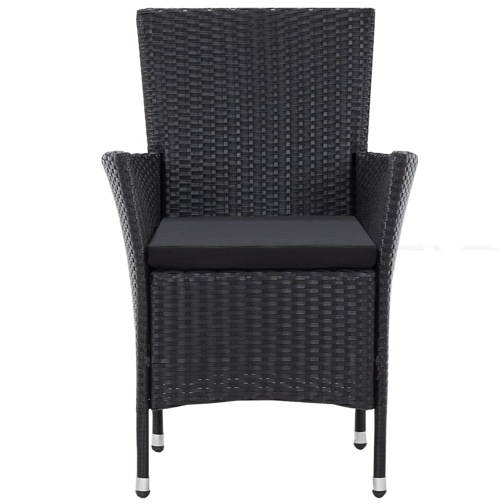 vidaXL 5-cz. zestaw mebli ogrodowych, rattan PE, czarny