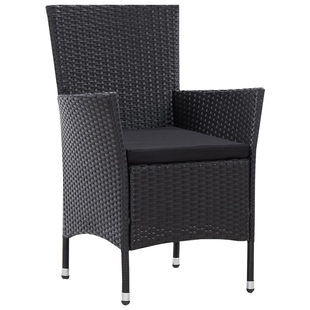 vidaXL 5-cz. zestaw mebli ogrodowych, rattan PE, czarny