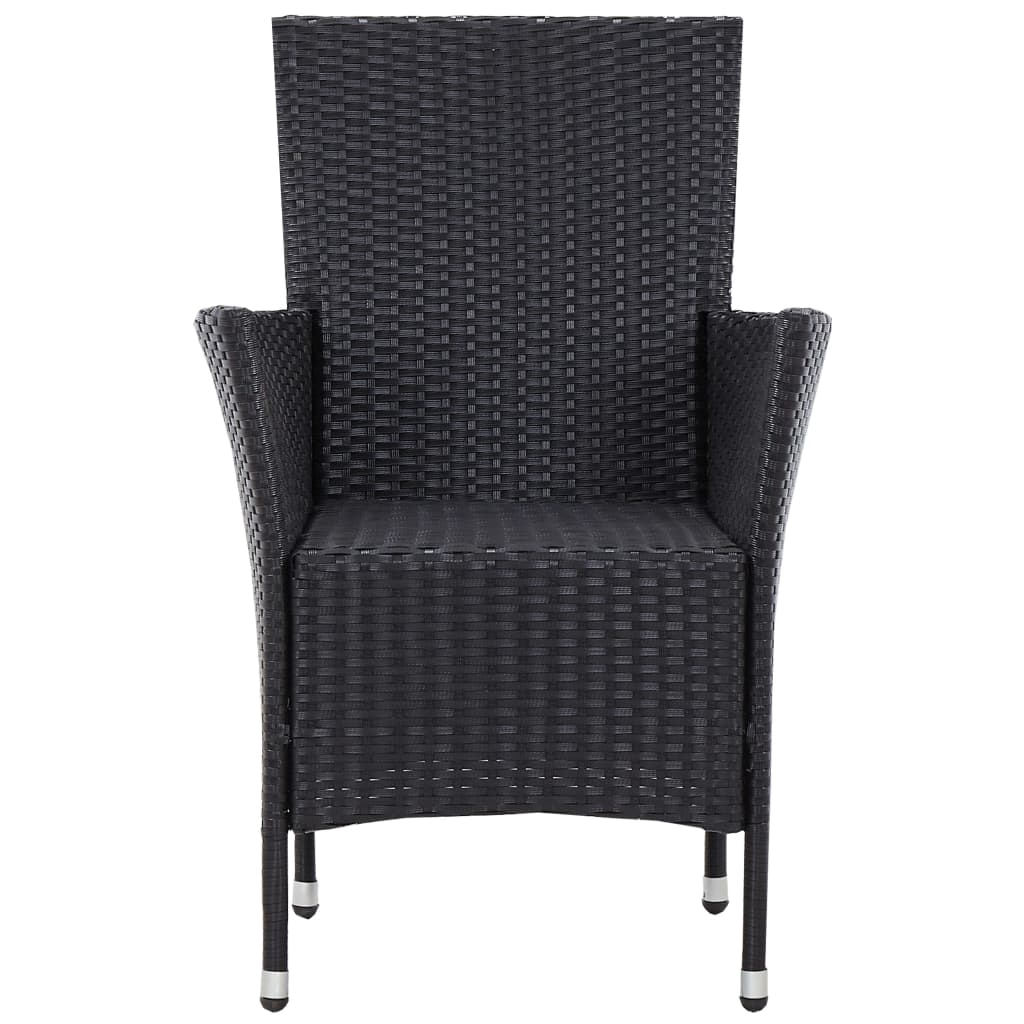 vidaXL 5-cz. zestaw mebli ogrodowych, rattan PE, czarny