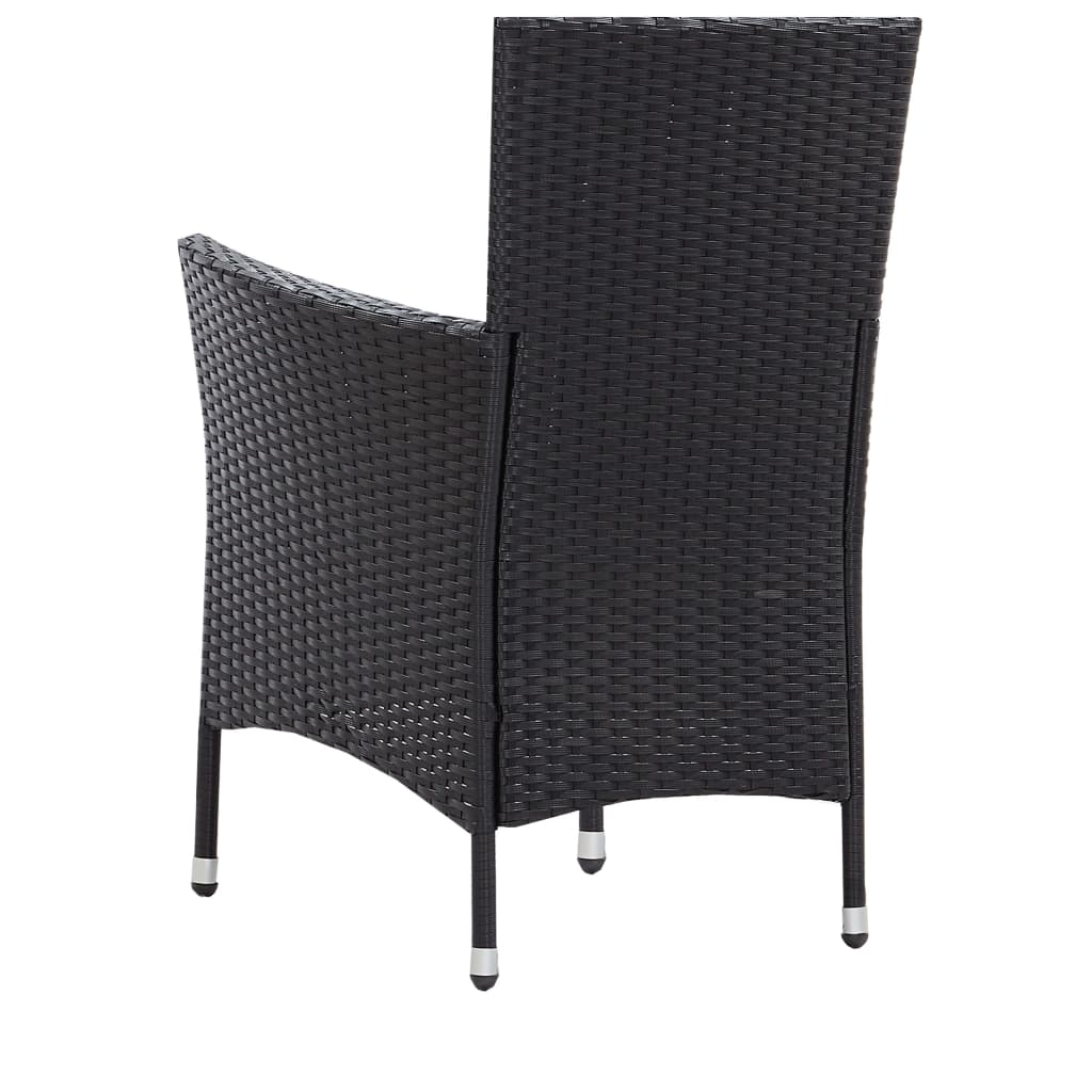 vidaXL 5-cz. zestaw mebli ogrodowych, rattan PE, czarny