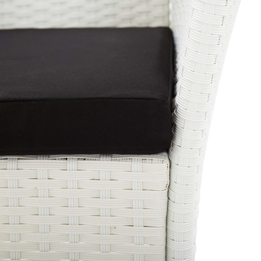 vidaXL 5-częściowy zestaw mebli ogrodowych, polirattan, biały