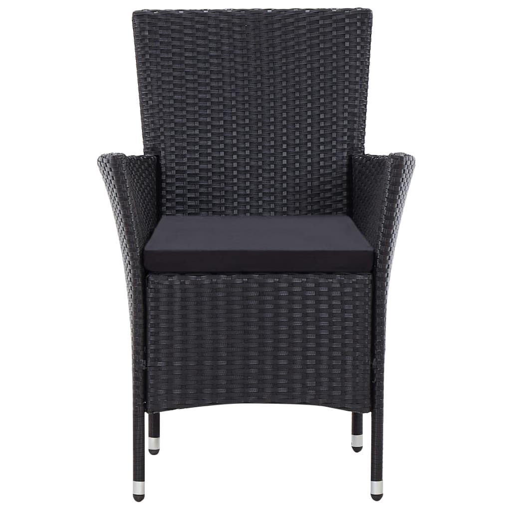 vidaXL 9-cz. zestaw mebli ogrodowych z poduszkami, rattan PE, czarny
