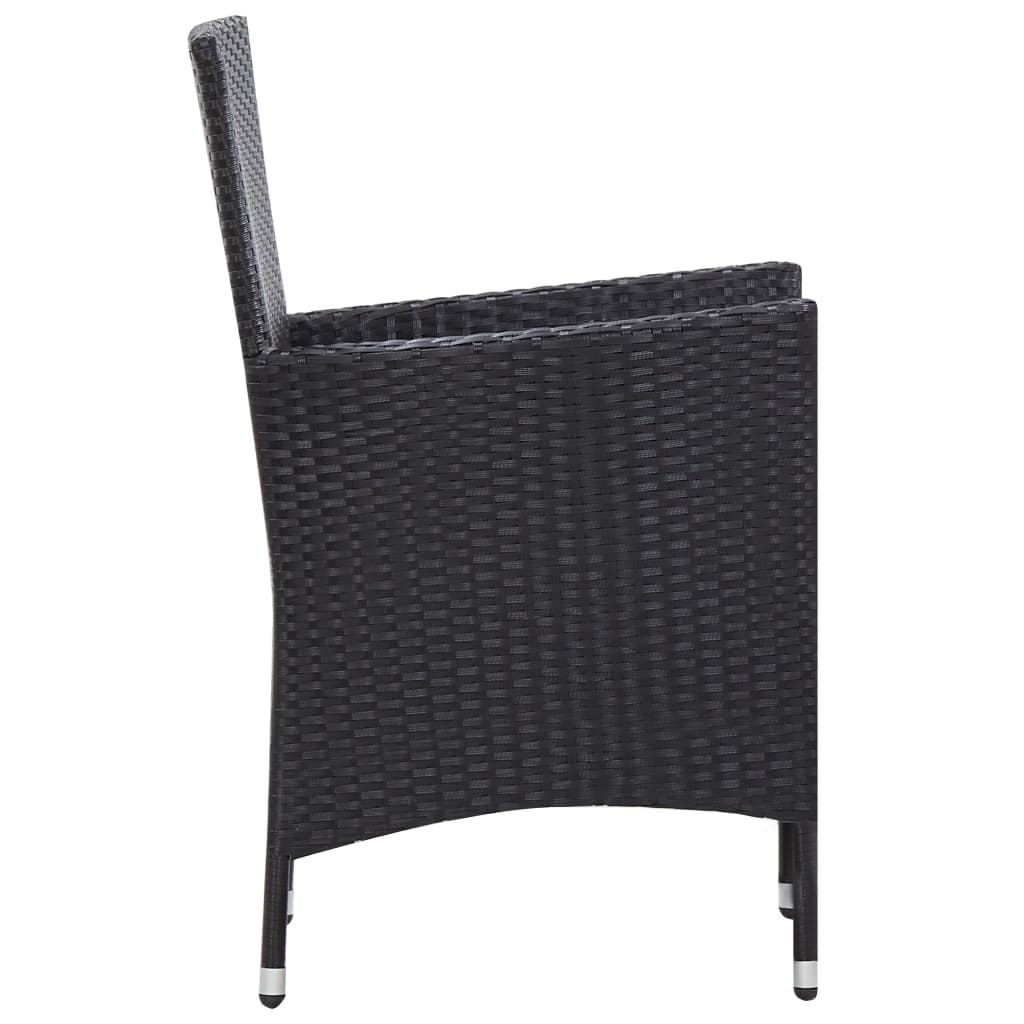 vidaXL 9-cz. zestaw mebli ogrodowych z poduszkami, rattan PE, czarny