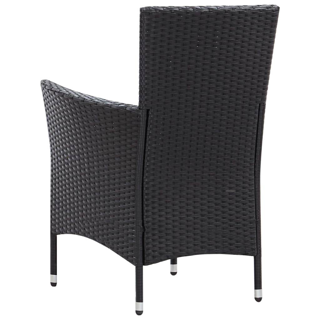 vidaXL 9-cz. zestaw mebli ogrodowych z poduszkami, rattan PE, czarny