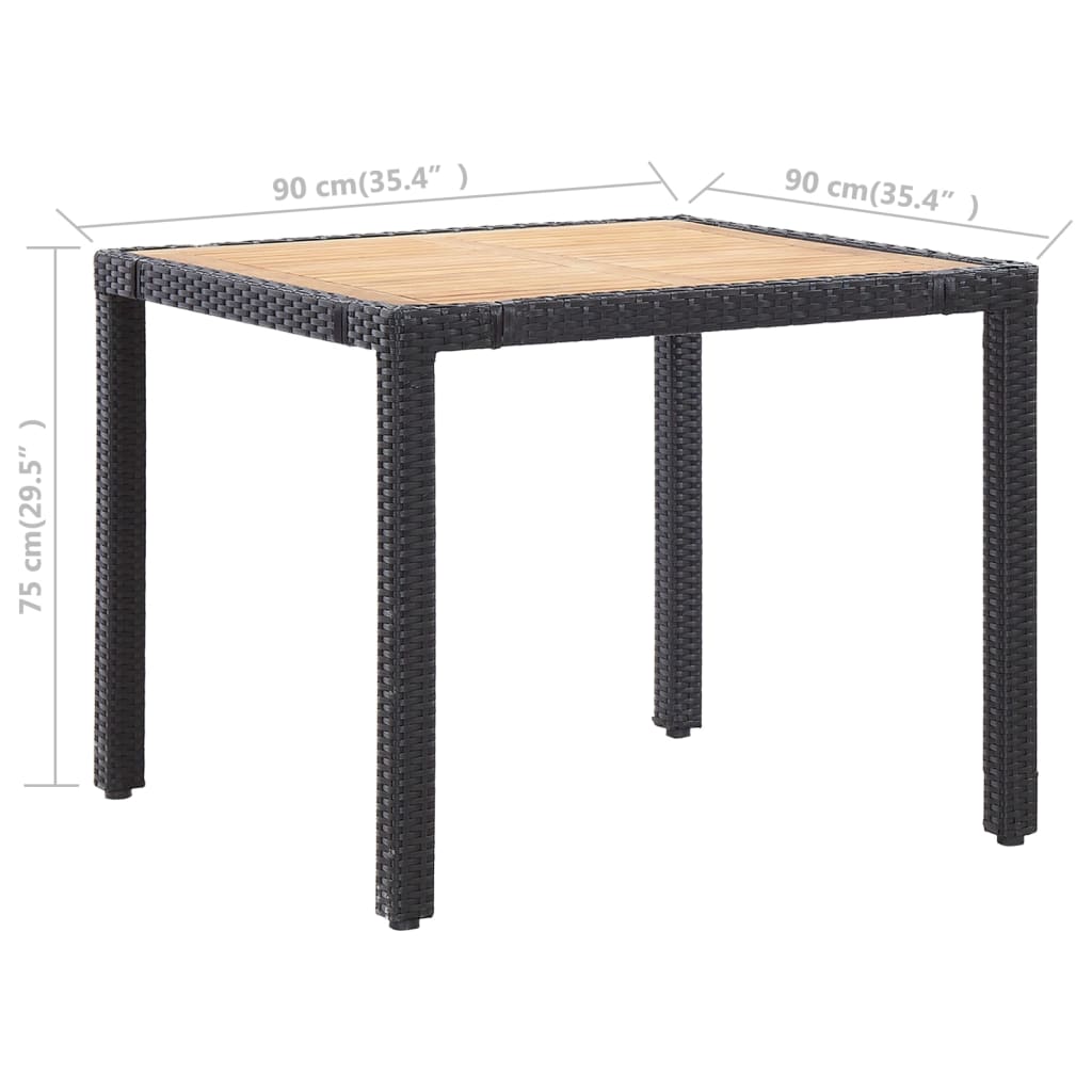 vidaXL 5-cz. zestaw mebli ogrodowych z poduszkami, rattan PE, czarny