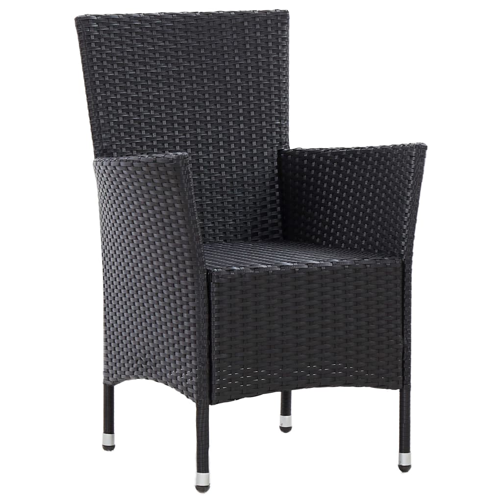 vidaXL 5-cz. zestaw mebli ogrodowych z poduszkami, rattan PE, czarny