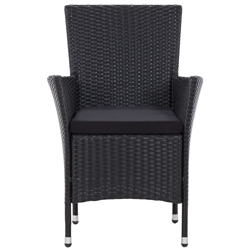 vidaXL 5-cz. zestaw mebli ogrodowych z poduszkami, rattan PE, czarny