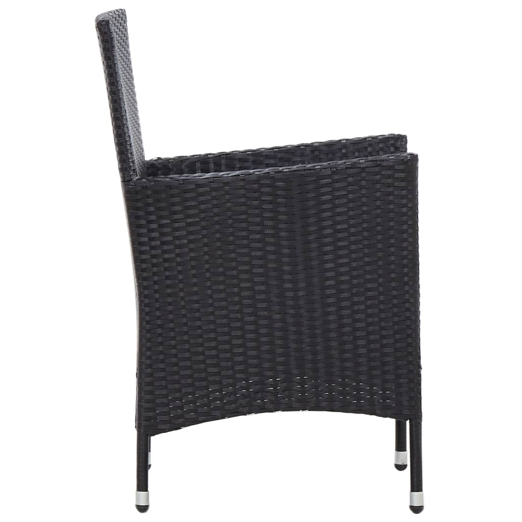vidaXL 5-cz. zestaw mebli ogrodowych z poduszkami, rattan PE, czarny