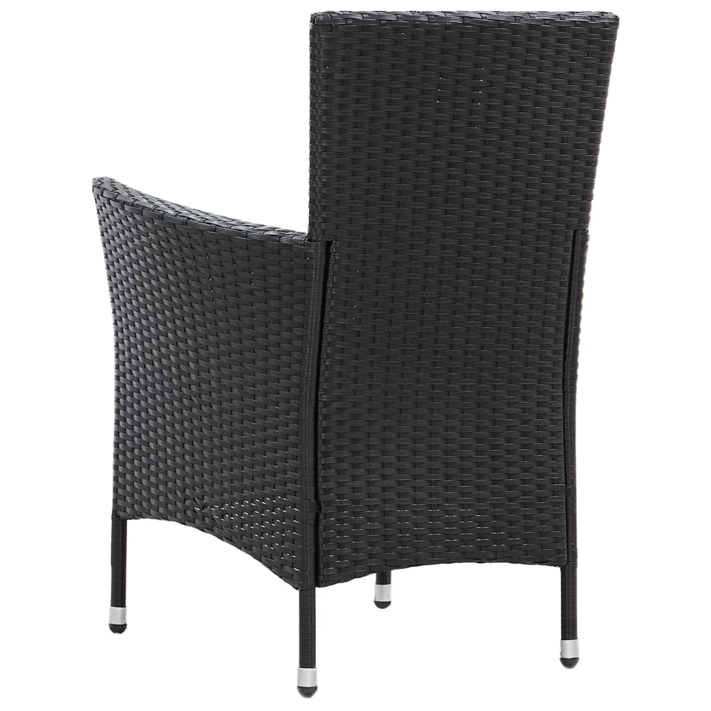vidaXL 5-cz. zestaw mebli ogrodowych z poduszkami, rattan PE, czarny