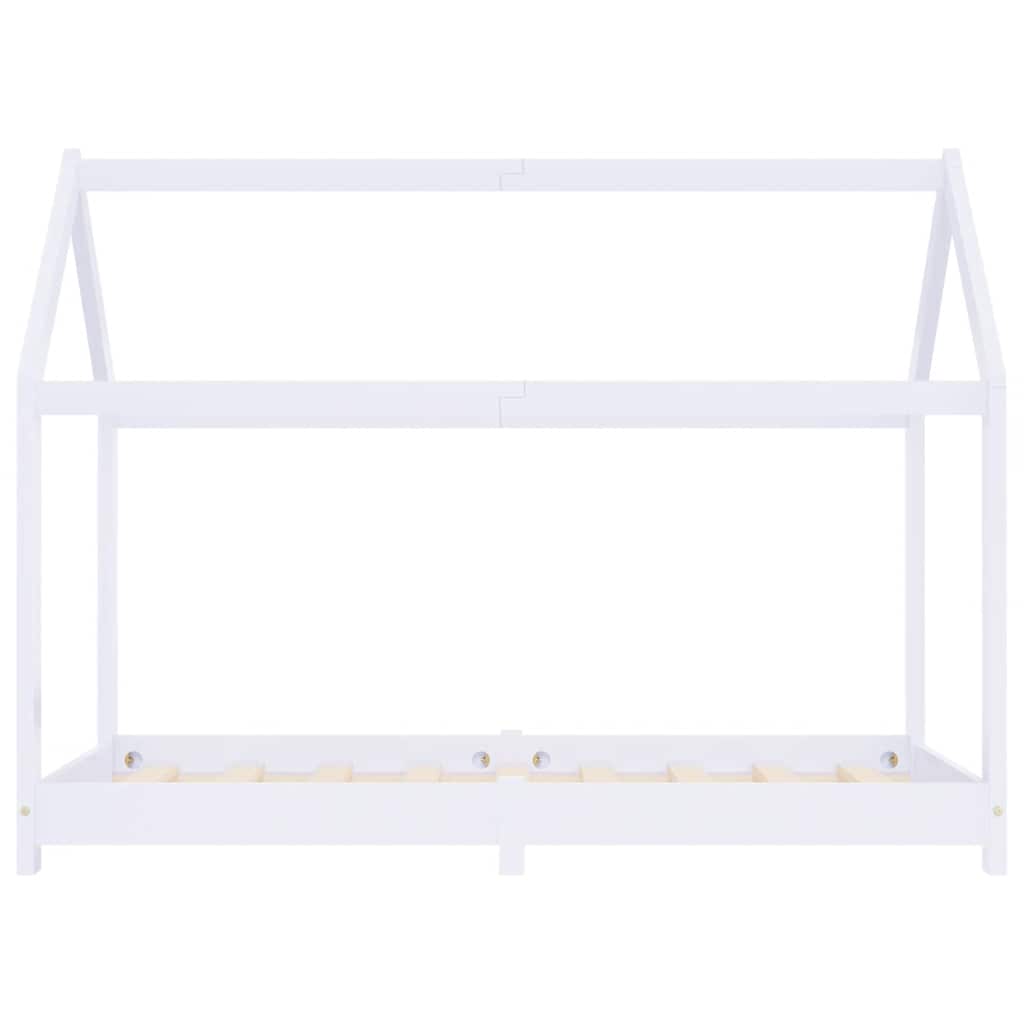 vidaXL Rama łóżka dziecięcego, biała, lite drewno sosnowe, 70 x 140 cm